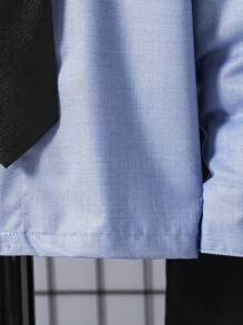 SHEIN 男孩純色襯衫和褲子套裝（不含領帶）