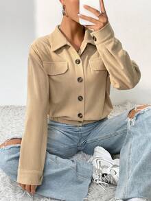 SHEIN Unity 女士夾克 - 卡其色 - 查看 6