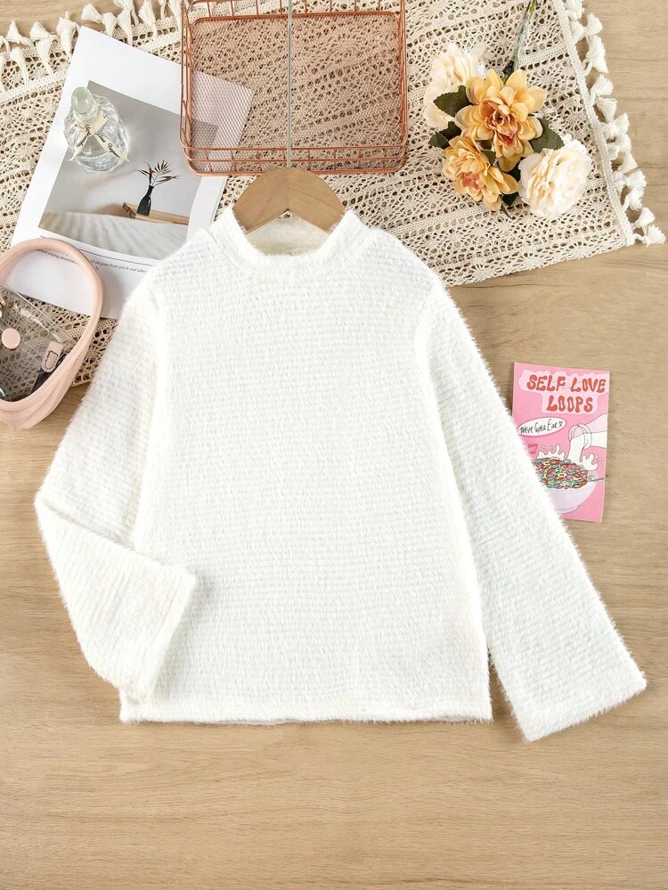 Tween Girl Solid Mock Neck Tee