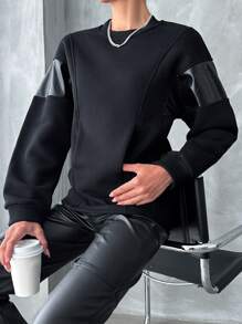 SHEIN Damski Okrągły Dekolt Opuszczane ramiona Bluzy
