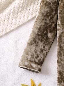 SHEIN Bé gái Phong cách công chúa Giải trí Đúng mốt vui tươi Thanh lịch Dễ thương Mát mẻ Đầm - màu nâu - Xem 3