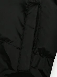 Manfinity Homme Men Drawstring Hooded Zipper Puffer Coat Without Jumper