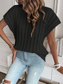 SHEIN LUNE Của phụ nữ tay cánh Áo len vest - màu đen - Xem 5