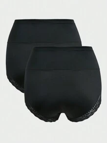 2 Packungen Shapewear Shorts mit Kontrastspitze