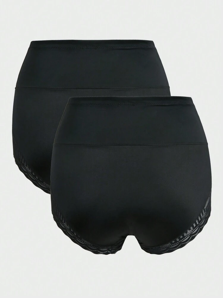 2 Packs Contrast Lace Shapewear Shorts