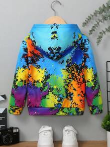 SHEIN Young Boy Splash Ink Print Sweatshirt - Black - View 2