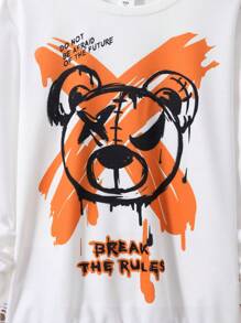 SHEIN 青少年男生卡通和標語印花2件套裝 - 彩色 - 查看 3