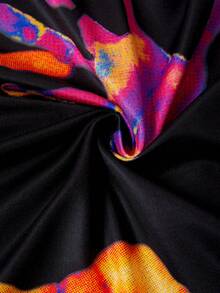 SHEIN Coolane 手掌圖案修身連體衣 - 黑色 - 查看 9