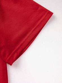 SHEIN LUNE Sunflower & Butterfly Print Tee - Red - View 4