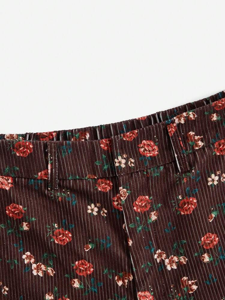 Ditsy Floral Print Straight Leg Pants