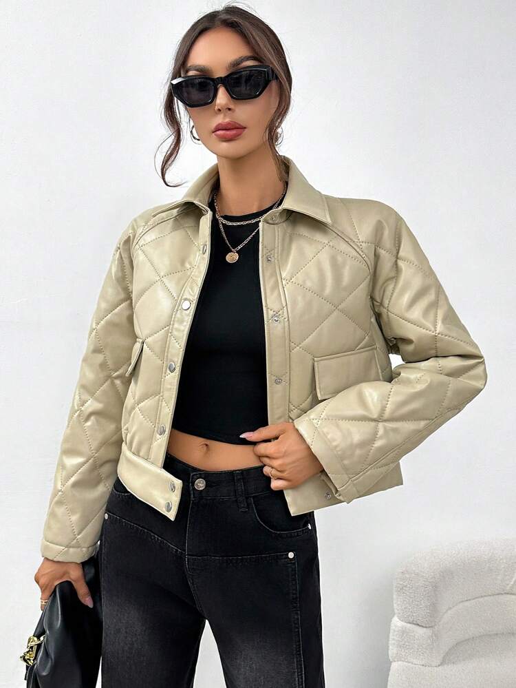 Women's Short Pu Padded Coat