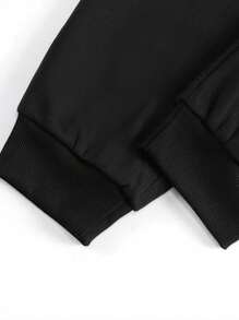 Manfinity LEGND Nam Đồ họa Khẩu hiệu Hoodie & Eo dây rút Quần thể thao - màu đen - Xem 6