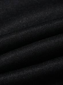 男士卡通圖案加絨內裏運動衫 - 黑色 - 查看 4