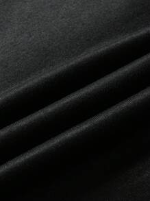 SHEIN EZwear 大尺寸卡通字母印花圓領運動衫 - 黑色 - 查看 5