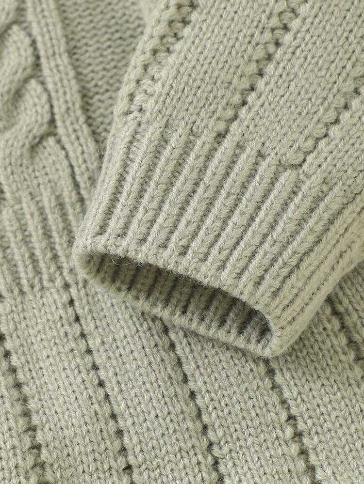 Mono Y Gorro De Punto Trenzado Para Bebé Niño - Verde - Ver 4