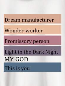 SHEIN EZwear Women's Hooded Sweatshirt With Slogan Print - White - View 4