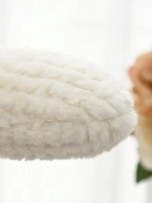 SHEIN Basic living 1PC Triangular three-dimensional pillow with fur ball, soft and comfortable sofa bedroom pillow - White - View 5