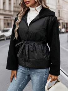 SHEIN Unity 羊毛领带夹棉加厚外套衣服冬季