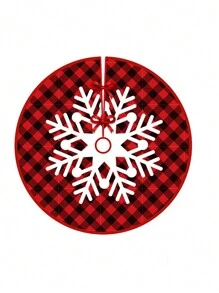 ROMWE Kawaii 1入組聖誕樹裙聖誕節裝飾用品禮品地毯地墊 - 紅色 - 查看 4