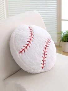 ROMWE Almohada Decorativa De Pelota De Béisbol De Felpa - Rojo y blanco - Ver 1