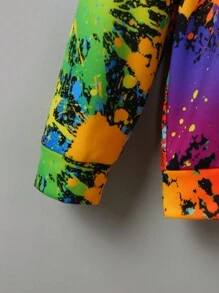 SHEIN Young Boy Splash Ink Print Sweatshirt - Black - View 4