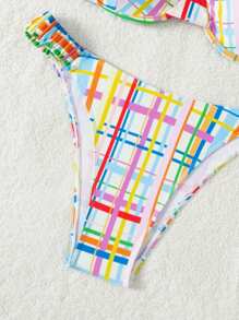 SHEIN Swim Checked Bikini Set - Multicolor - View 7