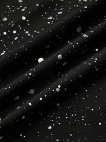 SHEIN Clasi Plus Galaxy Print Twist Front Dress - Black - View 3