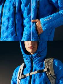 In My Nature 拉鏈開襟連帽外套 - 藍色 - 查看 5