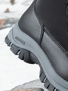 Women's Warm Short Boots For Winter, Rubber Anti-slip Outdoor Hiking Shoes, Lace-up Waterproof Wear-resistant Trekking Boots