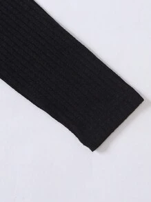 SHEIN Chica Joven 2 piezas Vestido con estampado de corazón con diseño de parche tejido de canalé - Multicolor - Ver 4