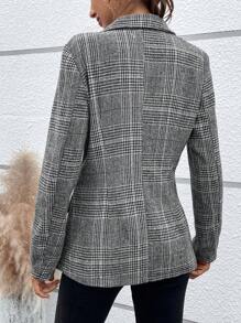 SHEIN LUNE 女性雙排扣格紋西裝外套 - 彩色 - 查看 2