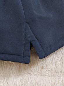 SHEIN 男宝宝休闲深蓝色保暖内衬连帽夹克 - 彩色 - 查看 7