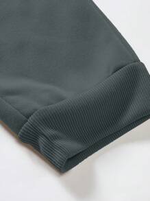 Manfinity LEGND Men's Cartoon Face & Letter Printed Drawstring Jogger Pants, Streetwear Sweatpants, For Rave - Dark Grey - View 3