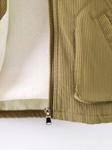 Boys' Hooded Zipper Jacket With Drop Shoulder Design