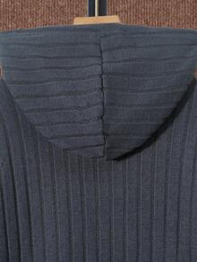 SHEIN 男大童素色連帽衛衣和褲子 - 藏蓝色 - 查看 8