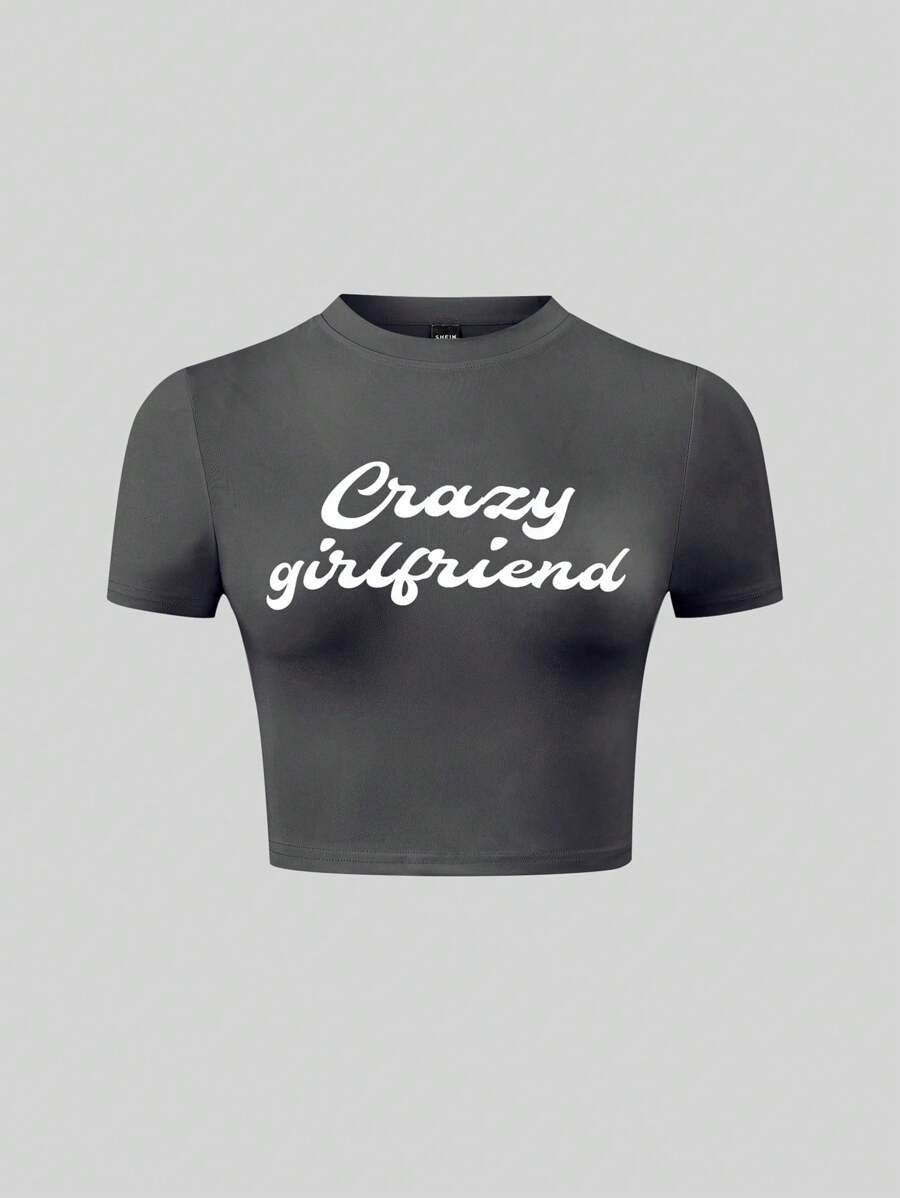 SHEIN Unity Letter Print T-shirt - Grey - View 1