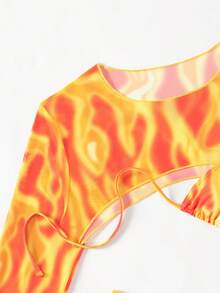 3入組女士渲染色系繩頸泳衣套裝 - 彩色 - 查看 6