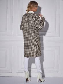 SHEIN Clasi Plaid Print Dual Pocket Drop Shoulder Coat Fall Cloth For Women - Multicolor - View 2