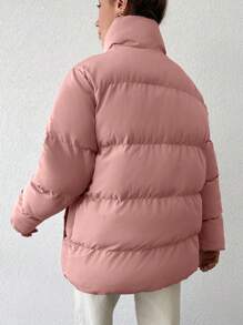 EURMUSE Women's Pink Padded Jacket - Pink - View 2