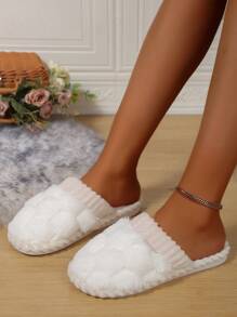 Nuove pantofole casual da donna alla moda e confortevoli per l'autunno/inverno, con punta tonda, senza retro, fodera morbida e calda, suola spessa antiscivolo