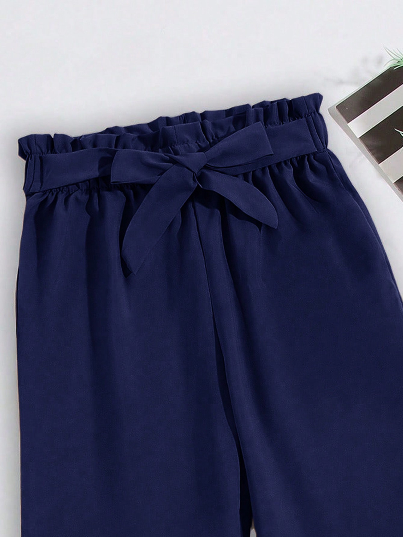 SHEIN بنطلون أزرق داكن مستقيم للفتاة المراهقة الجد...