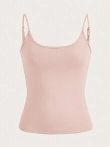 Tseoso Solid Cami Top - Coral Pink - View 5