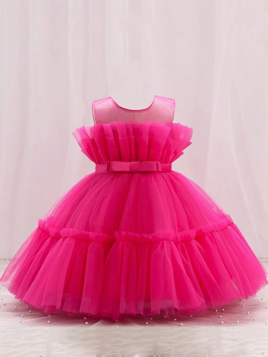 Kids' Solid Color Empire Waist Princess Dress With Extra Large Hem ...