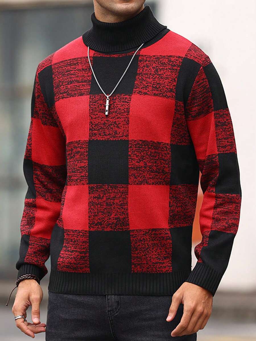 Manfinity Homme 男士高領毛衣 - 彩色 - 查看 1