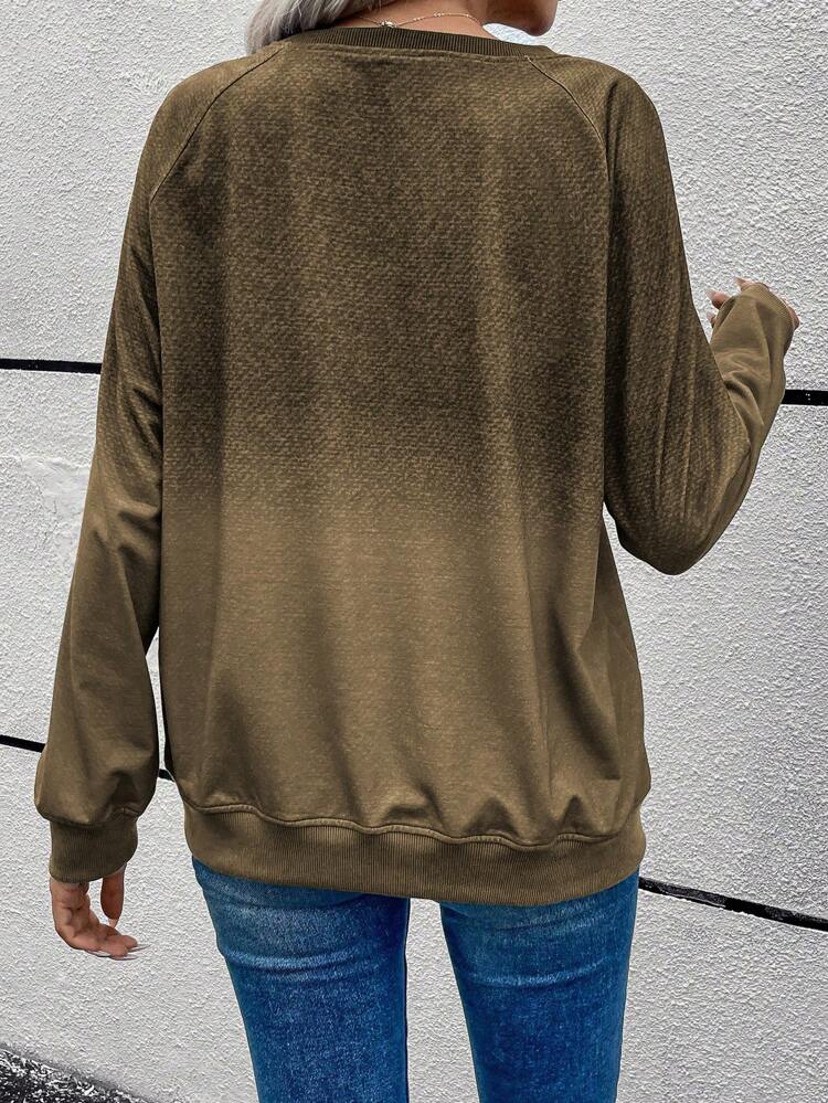 Ombre Raglan Sleeve Sweatshirt Pullover Fall Sweatshirt