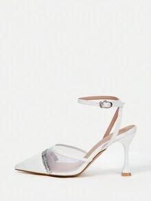 SheIn Belle 女士高跟單鞋 - 白色 - 查看 2