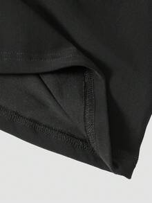 SHEIN Unity 網紗拼接小高領背心上衣 - 黑色 - 查看 5