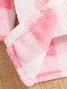 SHEIN 女大童1入組格紋印花翻蓋細節外套 - 玫紅色 - 查看 3