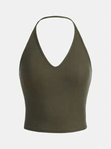 SHEIN 少女針織純色羅紋掛脖上衣 3 件套 - 彩色 - 查看 9