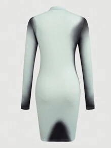 INAWLY Women's Body Heat Map Printed Dress - Black - View 2